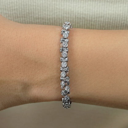 Round Brilliant Lab Diamond Tennis Bracelet Bracelet
