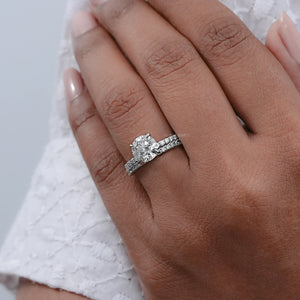 Round Solitaire Diamond Bridal Ring Set