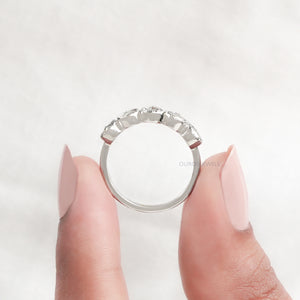 Rose Cut Lab Diamond Milgrain Bezel Five Stone Ring