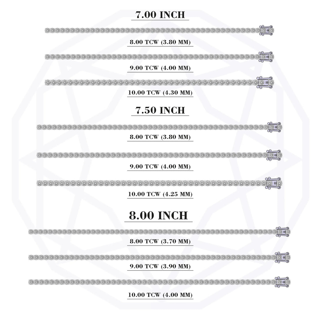 Round Shape Lab Grown Diamond Bracelet with 8.00 | 9.00 | 10.00 TCW Bracelet