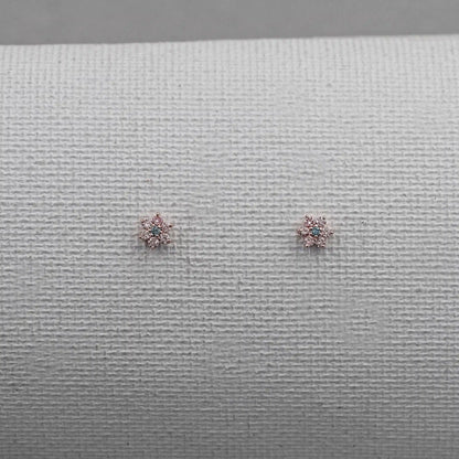 Pink & Blue Round Diamond Floral Earring Earring