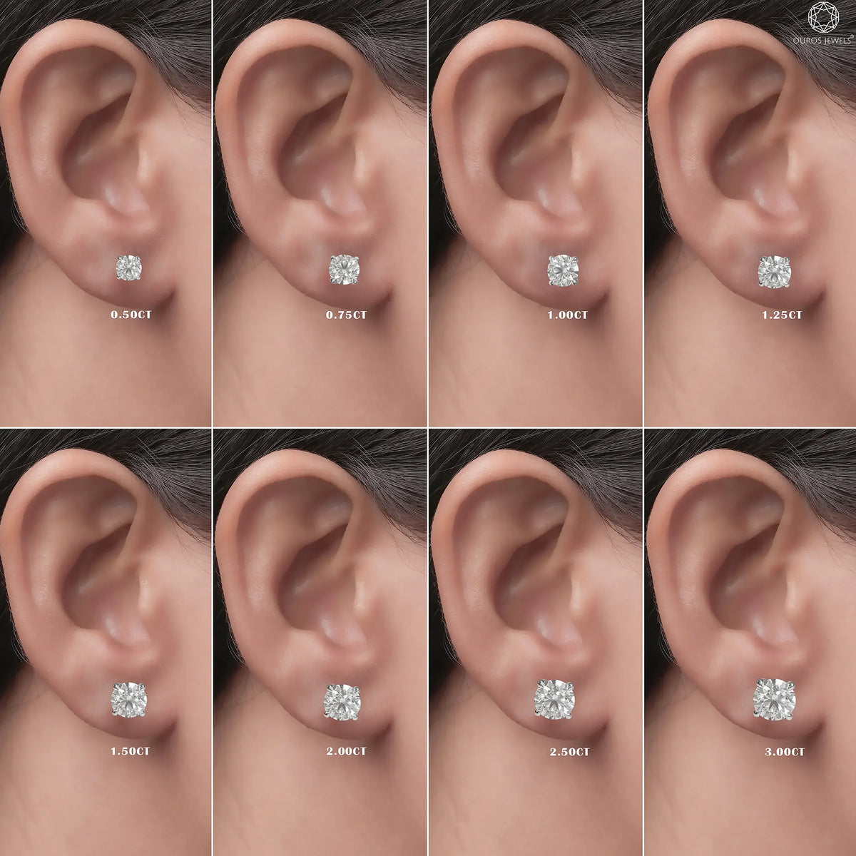 IGI Certified Round Lab Grown Diamond Stud Earrings Earring