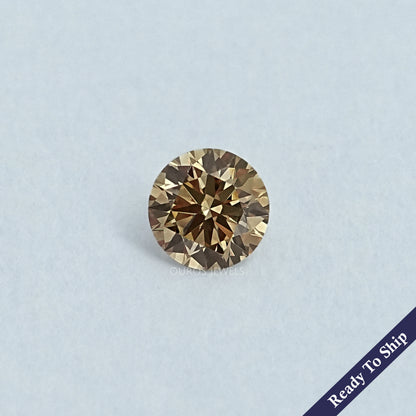 Round Cut Lab Diamond Champagne Loose Loose