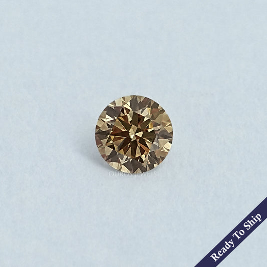 Round Cut Lab Diamond Champagne Loose Loose