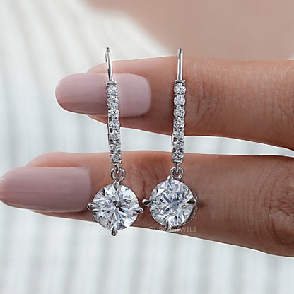 Round Lab Diamond Dangle Earrings Earring