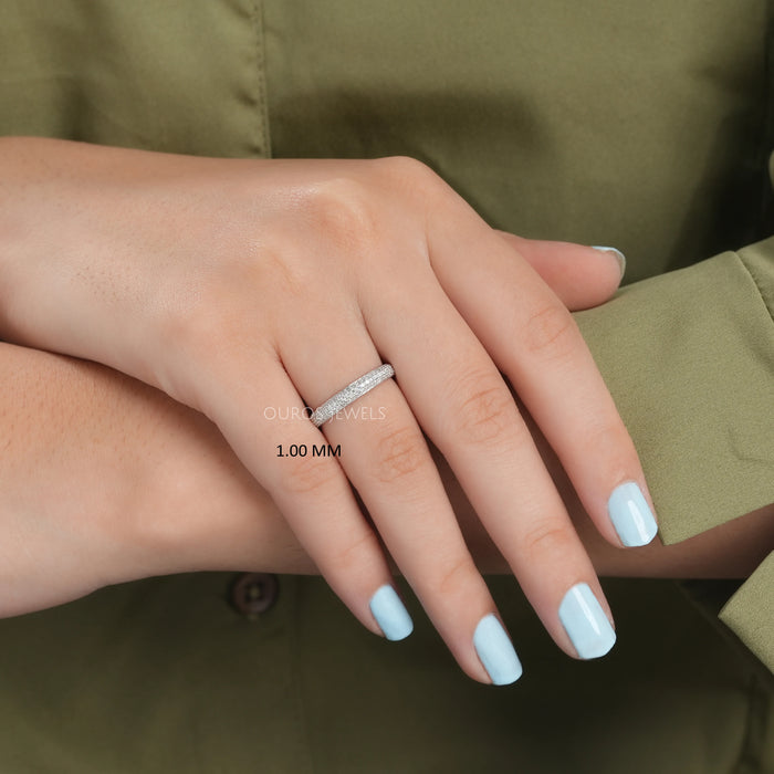 Micro Pavé Round Diamond Wedding Band