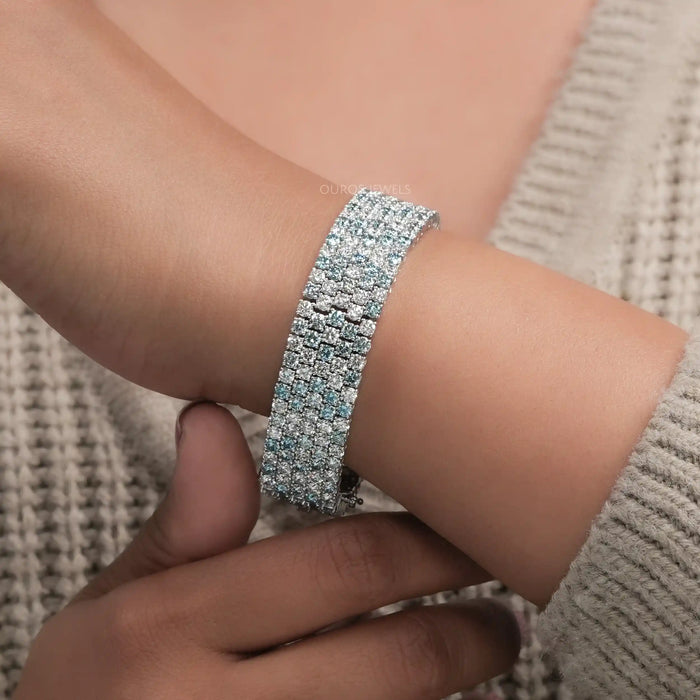 Blue Topaz Multi-Row Statement Bracelet