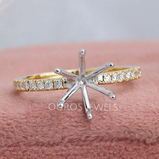 front view of round-shaped prong-setting semi-mount engagement ring