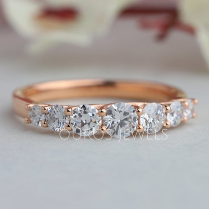 Round Cut Half Eternity Band Rings