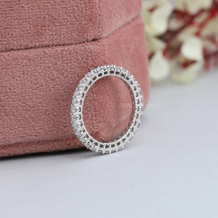 2.10 MM Round Cut Lab Grown Diamond Eternity Wedding Band