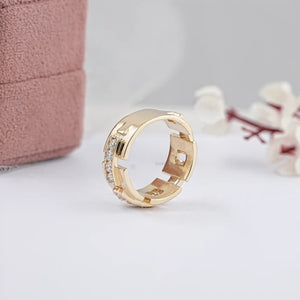 Yellow Gold Round Cut Lab Diamond Wedding Band