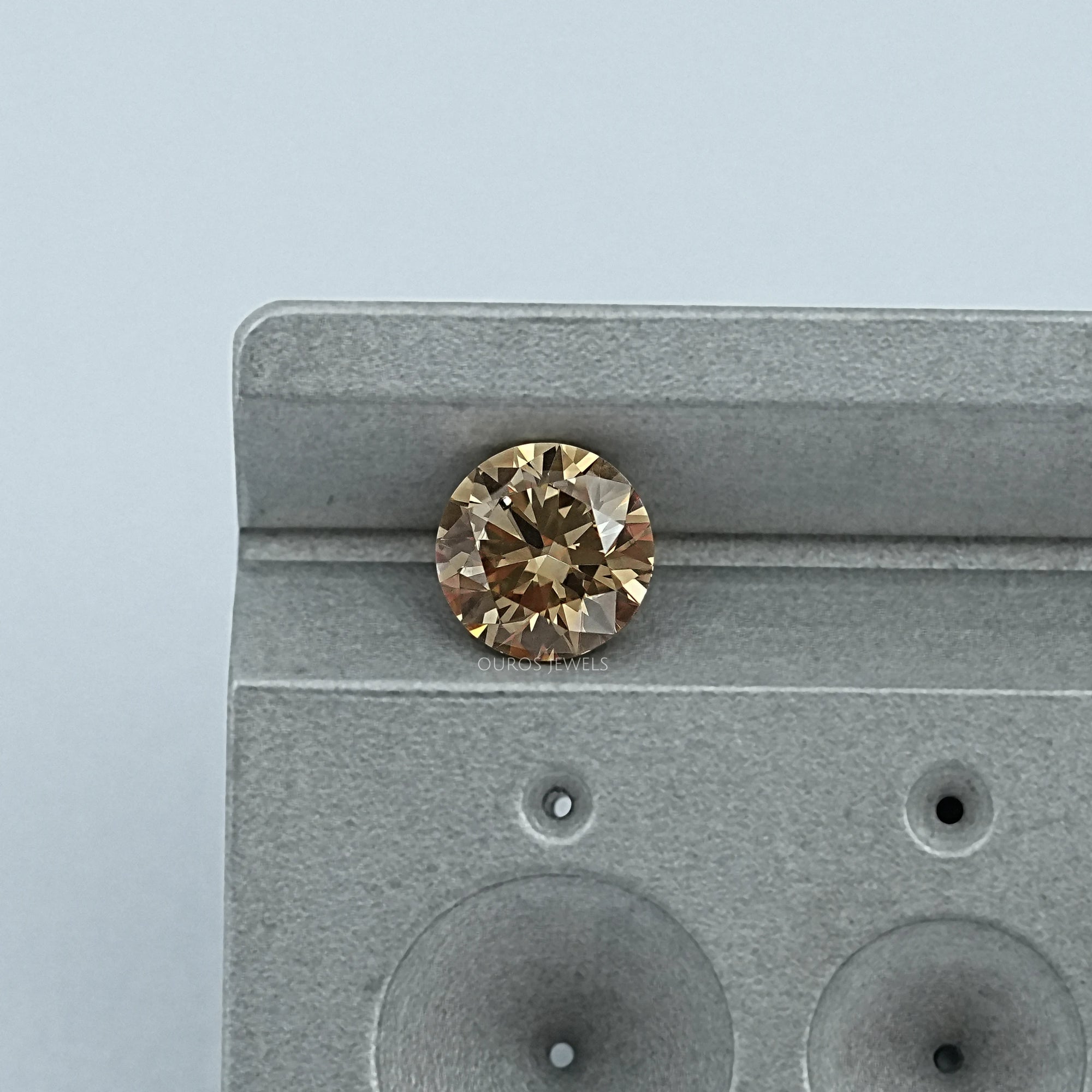 Round Cut Lab Diamond Champagne Loose Loose