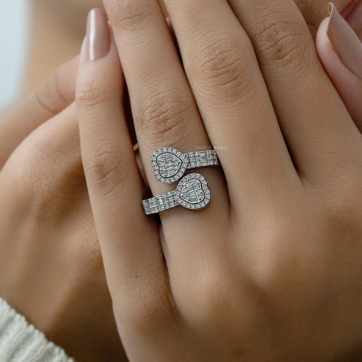 Lab Diamond Cluster Set Bypass Ring Ring