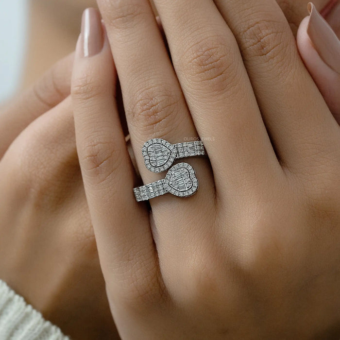 Lab Diamond Cluster Set Bypass Ring