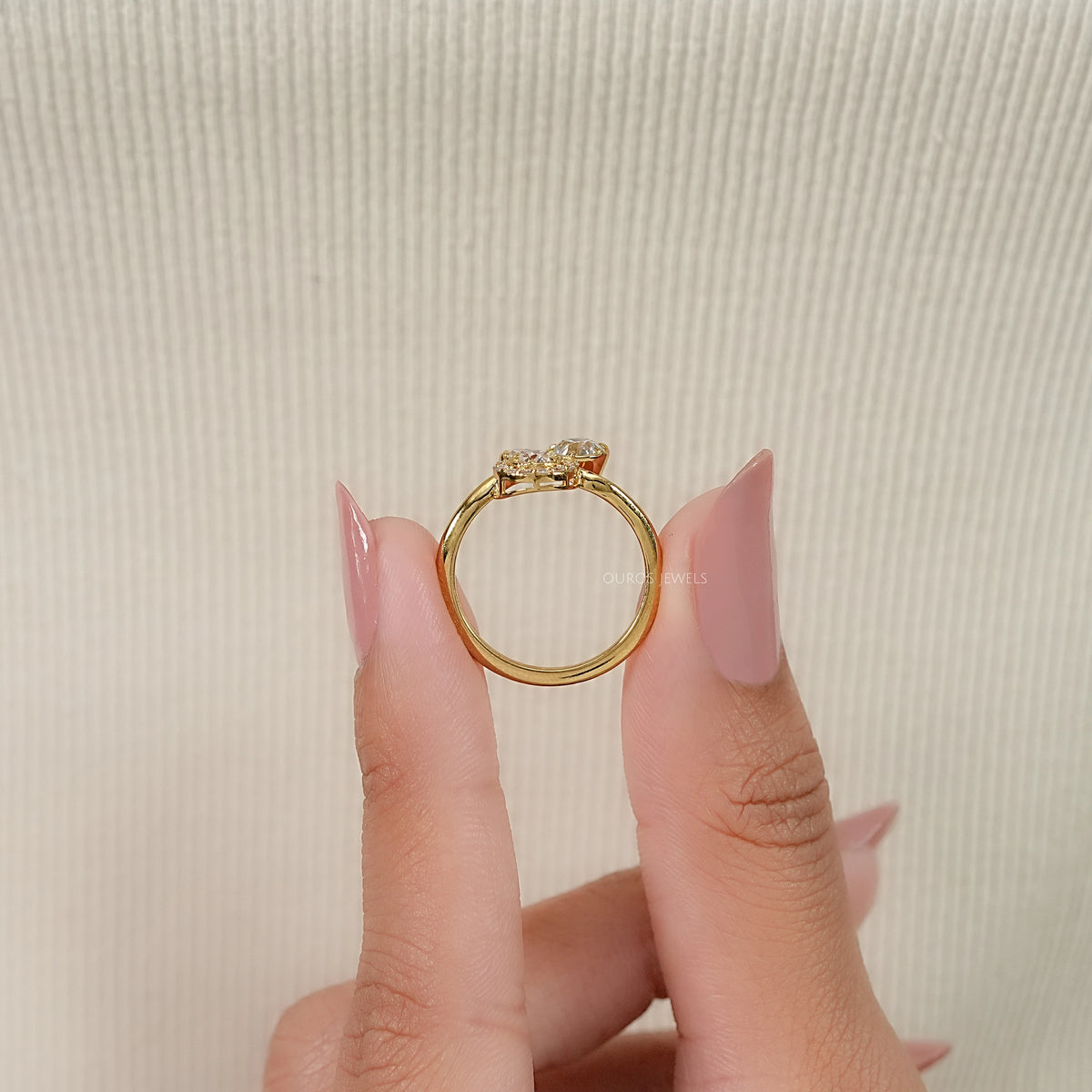 OEC Round Lab Diamond Cluster Engagement Ring Ring