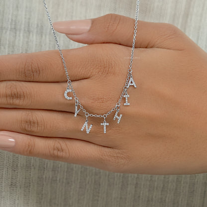 CYNTHIA Letter Round Lab Customize Necklace