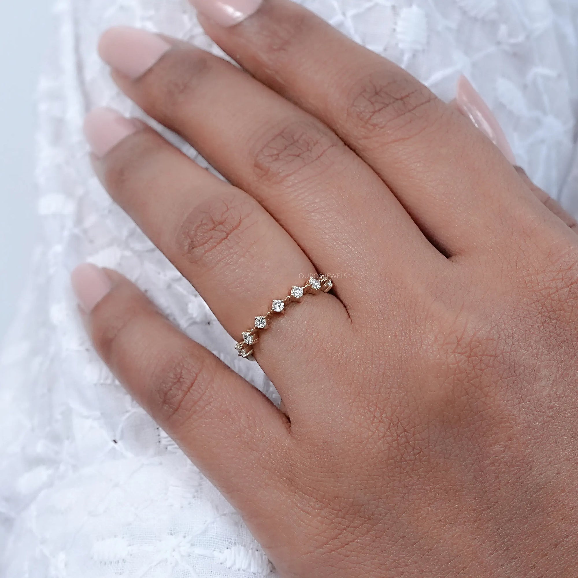 Seven Stone Round Lab Diamond Engagement Ring Rings