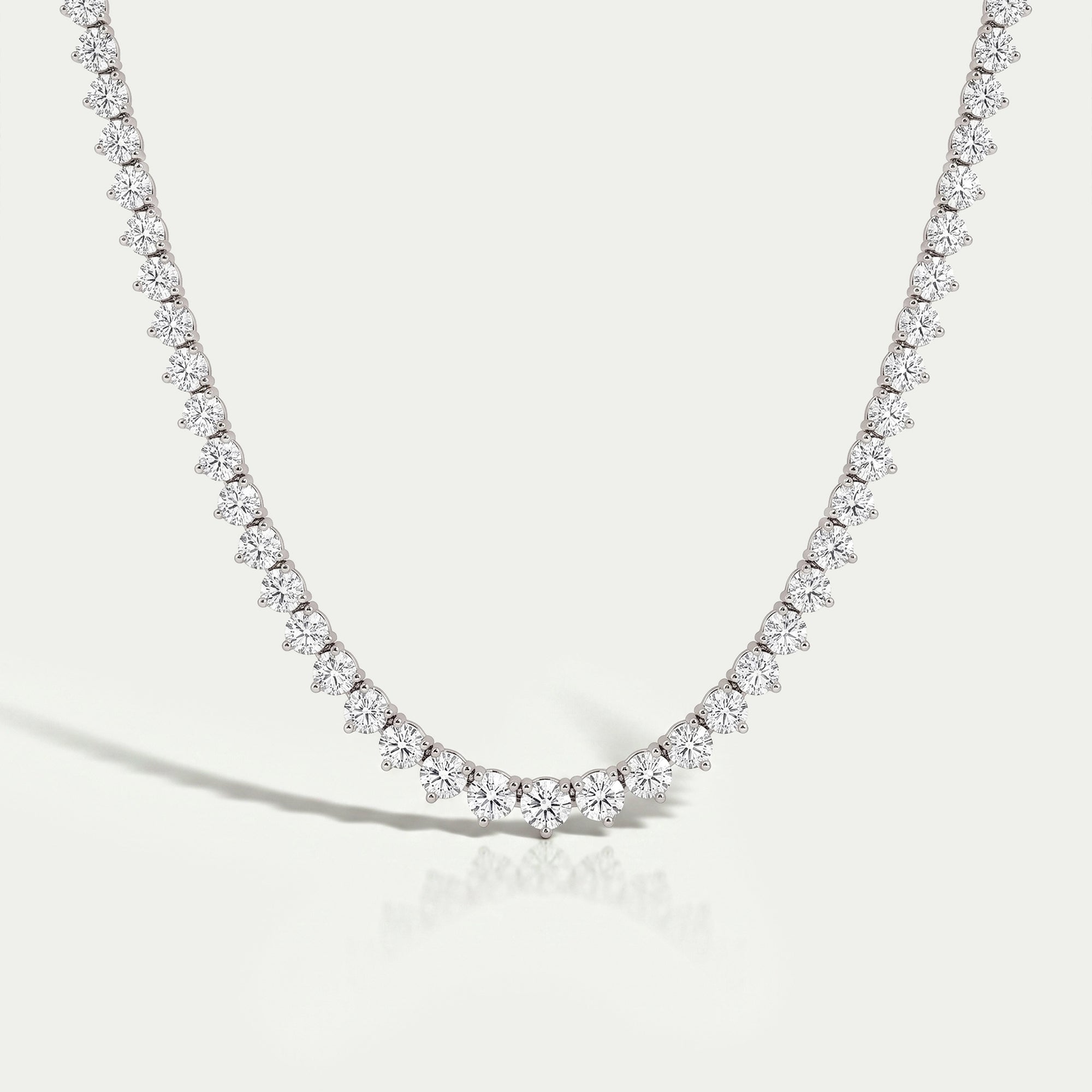 Graduated Brilliant Round Cut Tennis Necklace Necklaces