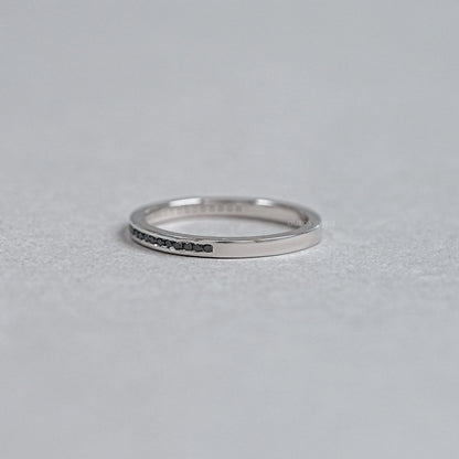 Black Round Lab Diamond channel Set Half Eternity Ring Rings