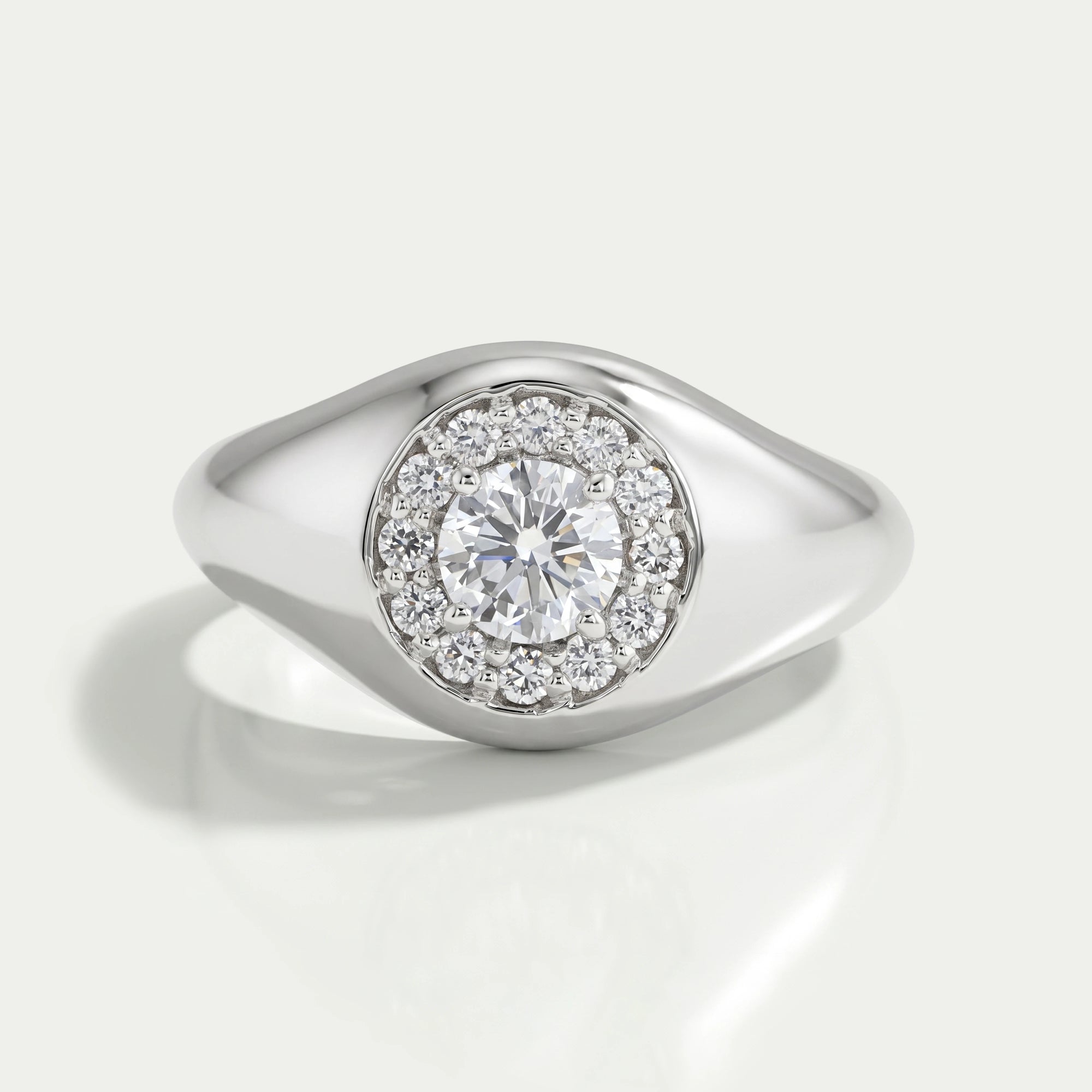 Round Cut Diamond Halo Ring For Men's