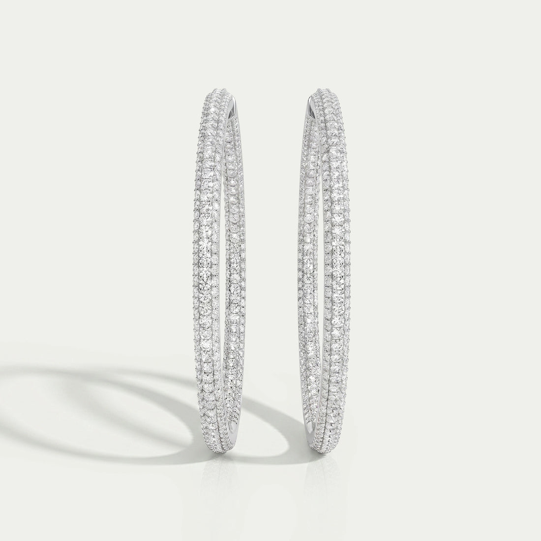 Micro Pave Round Diamond Hoop Earrings Earring