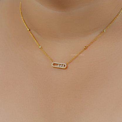 Round Lab Grown Diamond By Yard Necklace