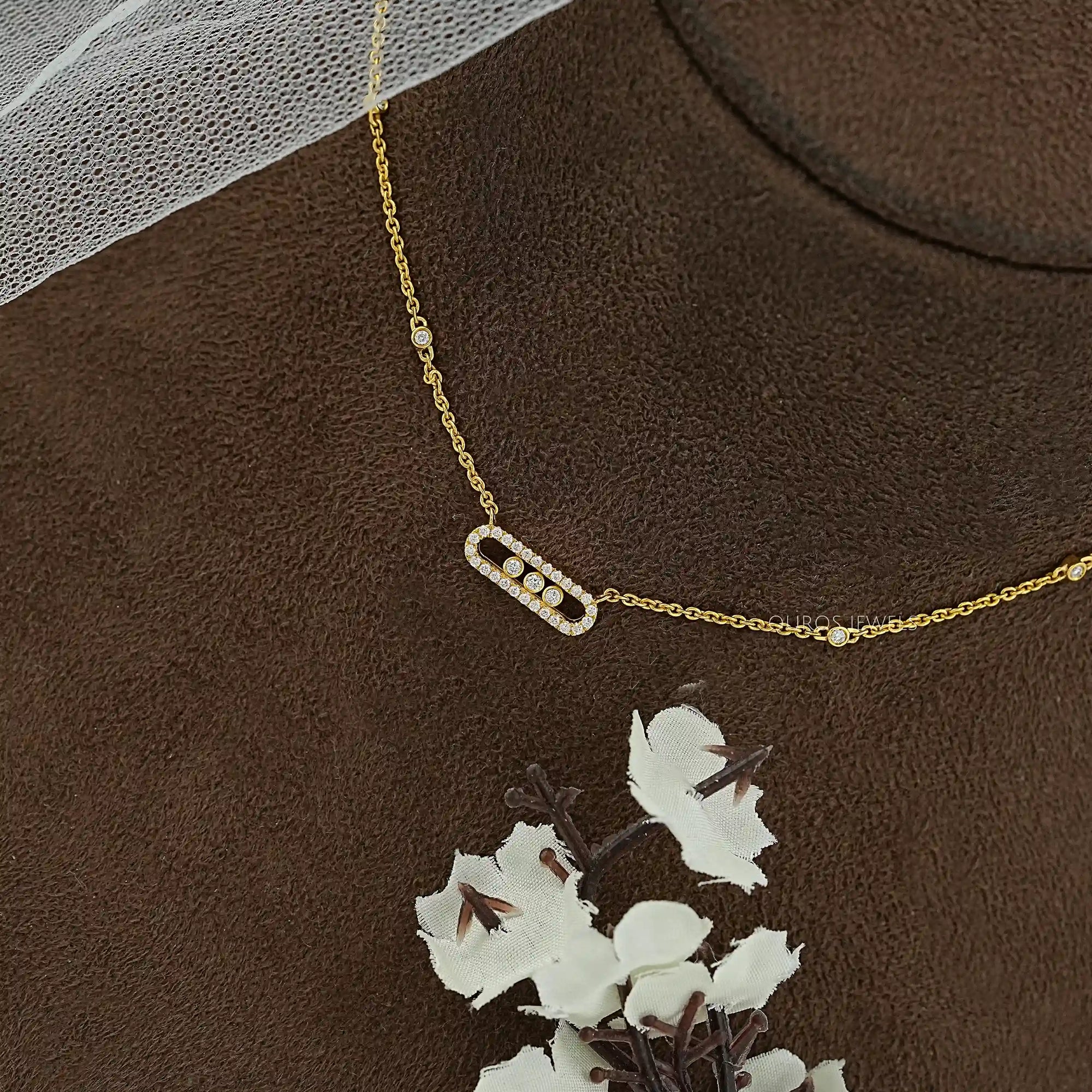 Round Lab Grown Diamond By Yard Necklace