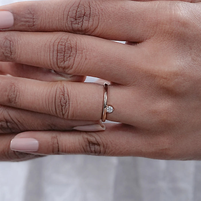 Round Lab Diamond  Solitaire Engagement  Ring