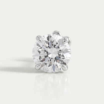 Single Round Lab Grown Diamond Stud Earrings