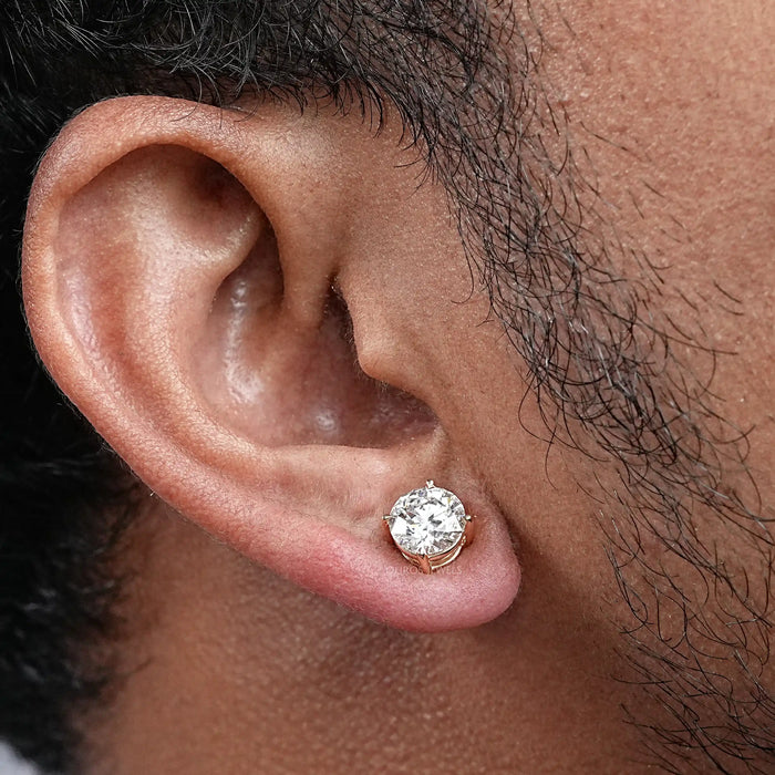 Lab Grown Solitaire Diamond Earrings for Men