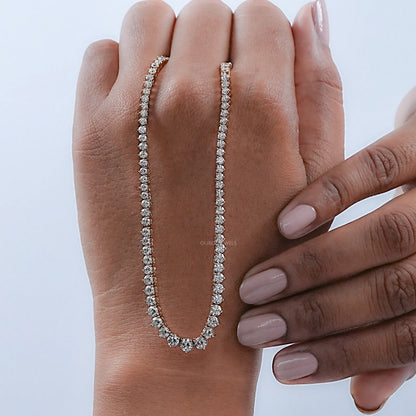 Graduated Brilliant Round Cut Tennis Necklace Necklaces