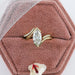 Half Bezel Marquise Lab Diamond Curved Ring Set Rings