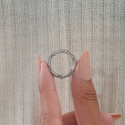 Round Cut Lab Diamond Chain Link Wedding Ring Rings
