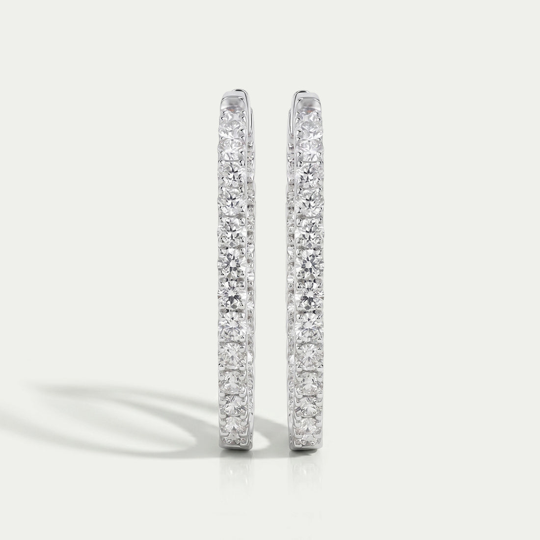 Round Diamond Inside Out Hoop Earrings Earring