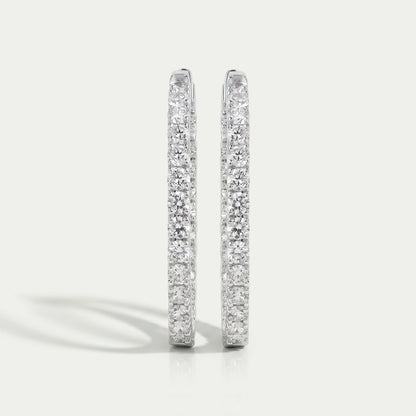 Round Diamond Inside Out Hoop Earrings Earring