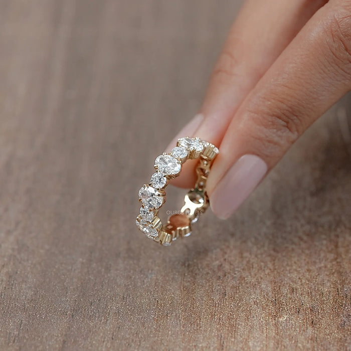Oval and Round Cut Diamond Eternity Band
