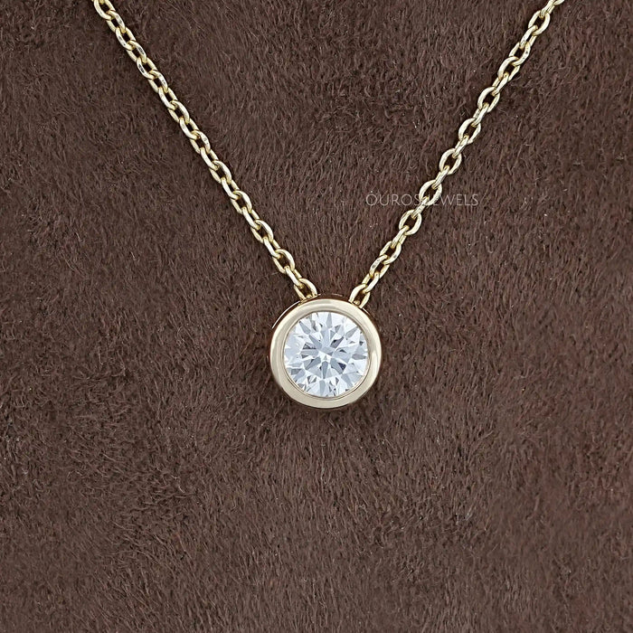 Bezel-Set Round Diamond Solitaire Pendant