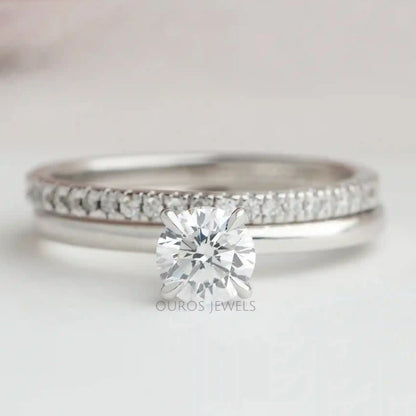 Round Cut Lab Grown Diamond Bridal Ring Set