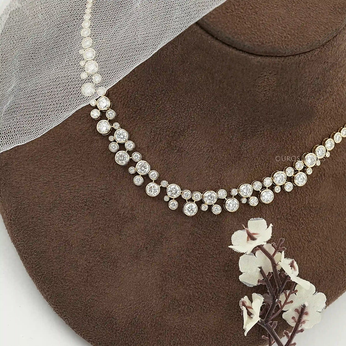 Pear Cut Lab Grown Diamond Tennis Necklace 