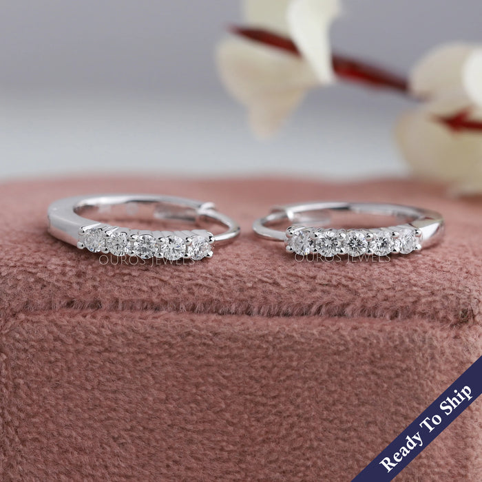 Round Lab Grown Diamond Hoop Earring