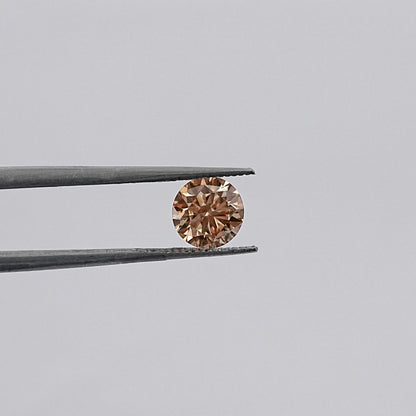 Fancy Champagne Round Cut Lab Diamond Loose Loose