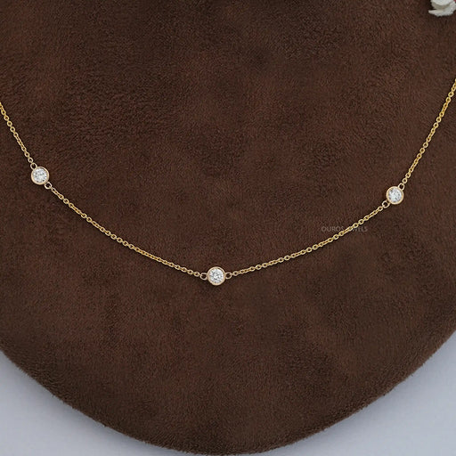 Round Lab Grown Diamond By Yard Necklace