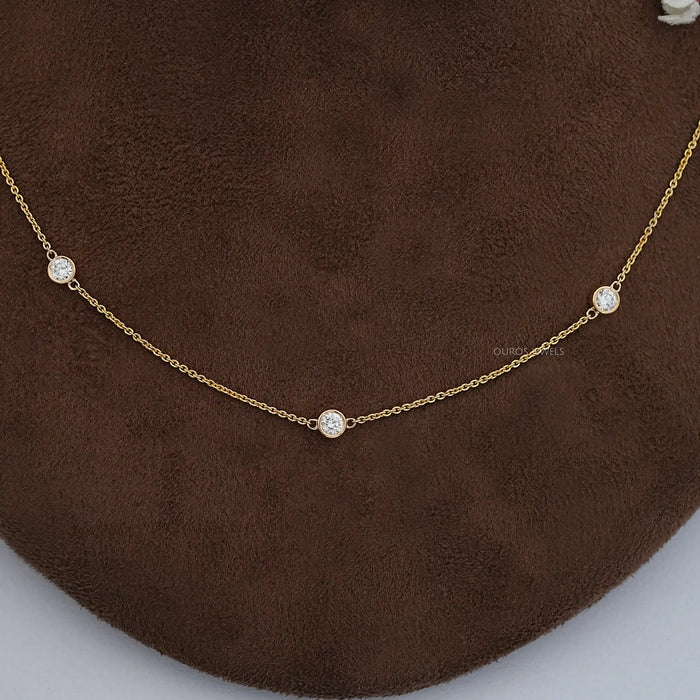 Round Lab Grown Diamond By Yard Necklace