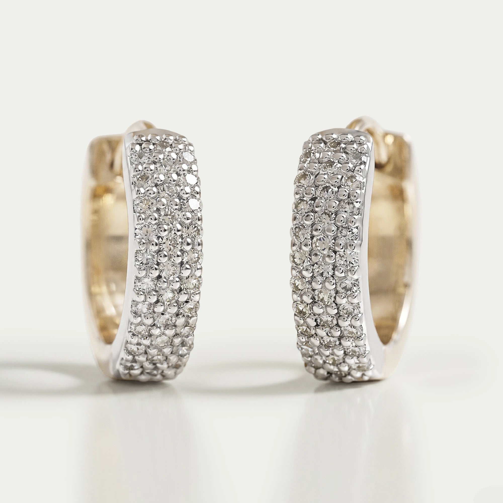 Round Lab Diamond Pave Set Huggie Earrings Earrings