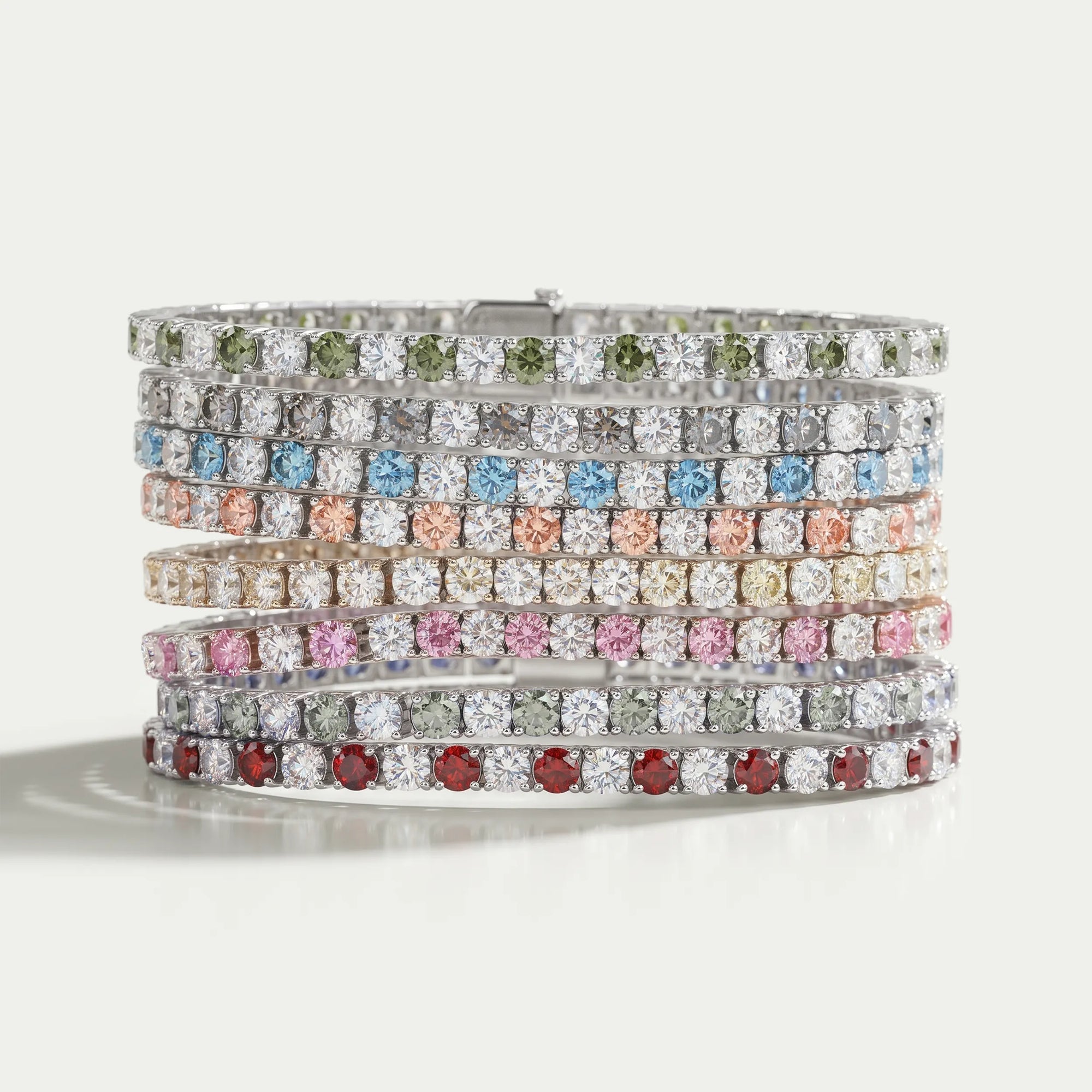 3.80 MM Fancy Color Round Cut Diamond Tennis Bracelet Bracelet