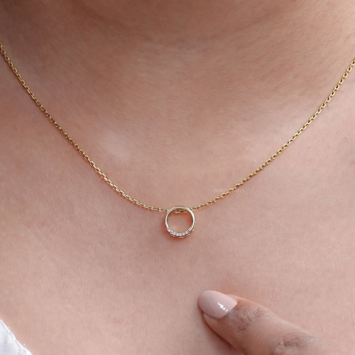 Open Circle Round Lab Diamond Pendant 