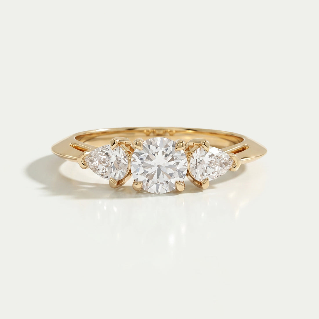 3 Stone Round Cut Lab Diamond Engagement Ring Rings