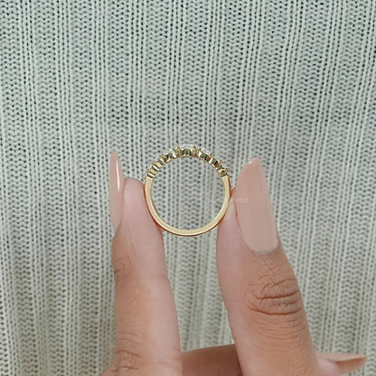 Round Rose Cut Lab Diamond Engagement Ring Ring