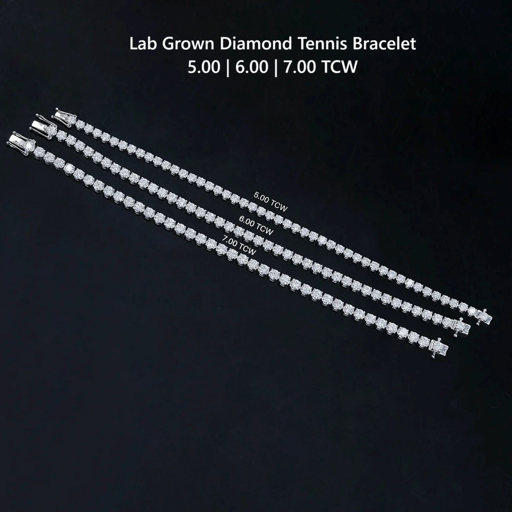 Round Diamond Tennis Bracelet in 5.00 | 6.00 | 7.00 TCW