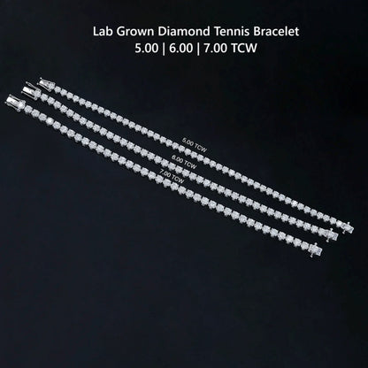 Round Diamond Tennis Bracelet in 5.00 | 6.00 | 7.00 TCW